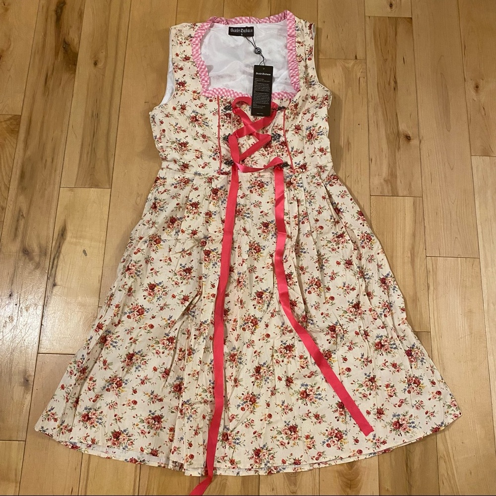 Scarlet Darkness Floral Oktoberfest Dirndl
